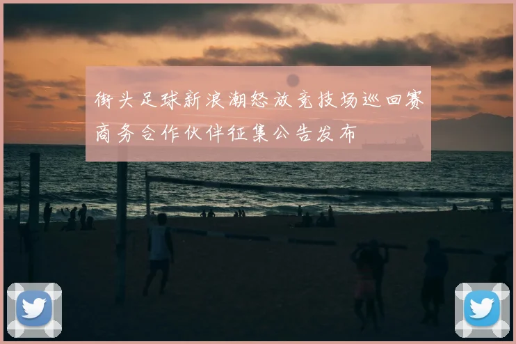 街头足球新浪潮怒放竞技场巡回赛商务合作伙伴征集公告发布